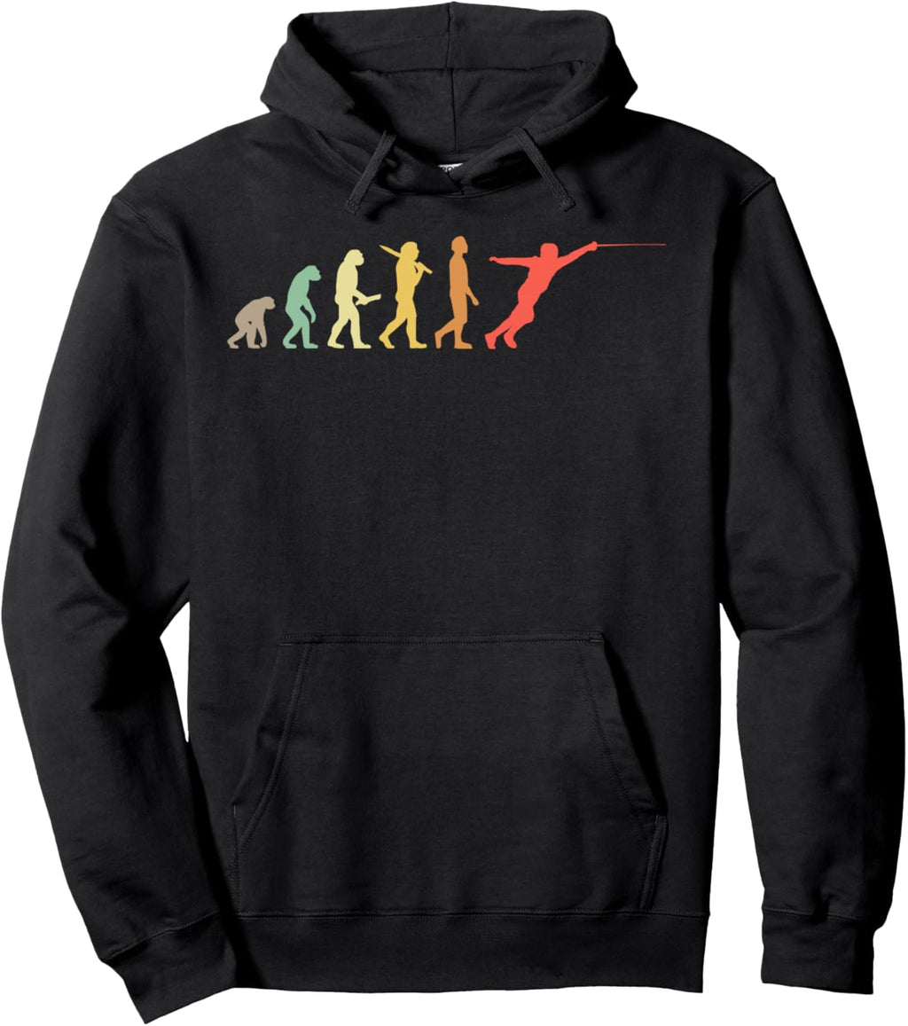 Retro Fencing Evolution Gift for Fencers Pullover Hoodie