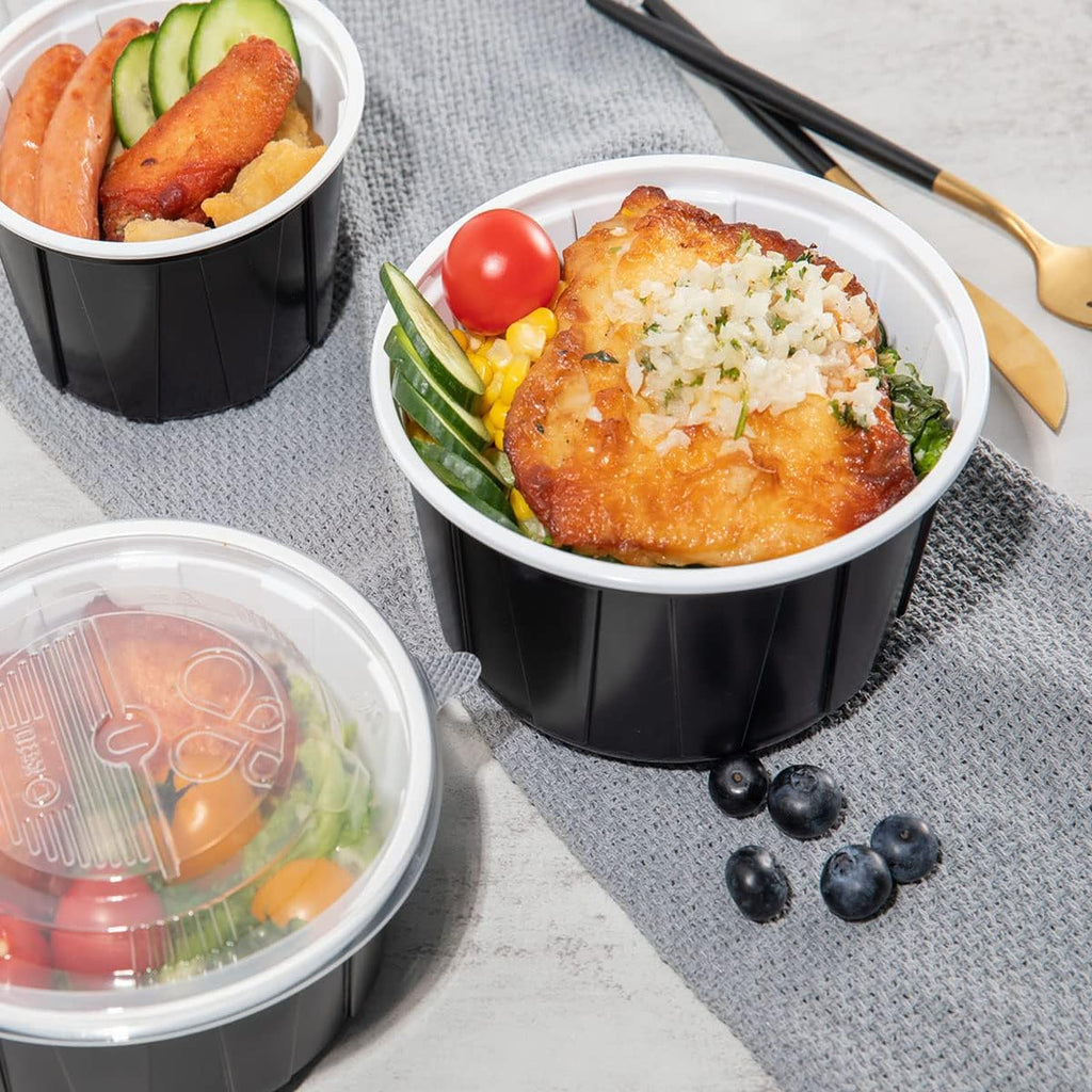 27Oz Meal Prep Food Container Sets with Airtight Lids Deli Container Bento Box Lunch Boxes Take Away Food Storage Two-Color Process Stackable Reusable BPA Free 25 Sets