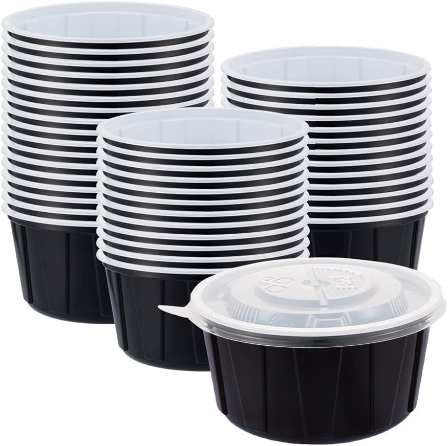 27Oz Meal Prep Food Container Sets with Airtight Lids Deli Container Bento Box Lunch Boxes Take Away Food Storage Two-Color Process Stackable Reusable BPA Free 25 Sets