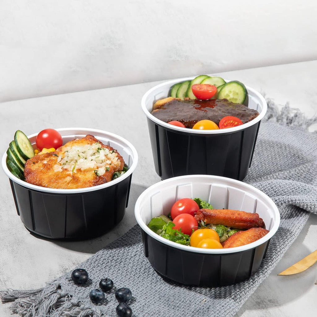 27Oz Meal Prep Food Container Sets with Airtight Lids Deli Container Bento Box Lunch Boxes Take Away Food Storage Two-Color Process Stackable Reusable BPA Free 25 Sets