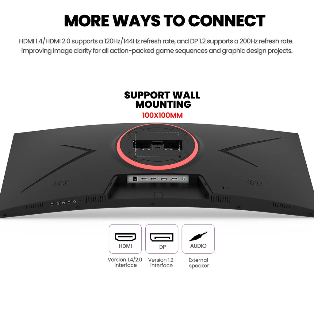 30" Curved Ultrawide Monitor WFHD 200Hz 1500R HDMI DP Black