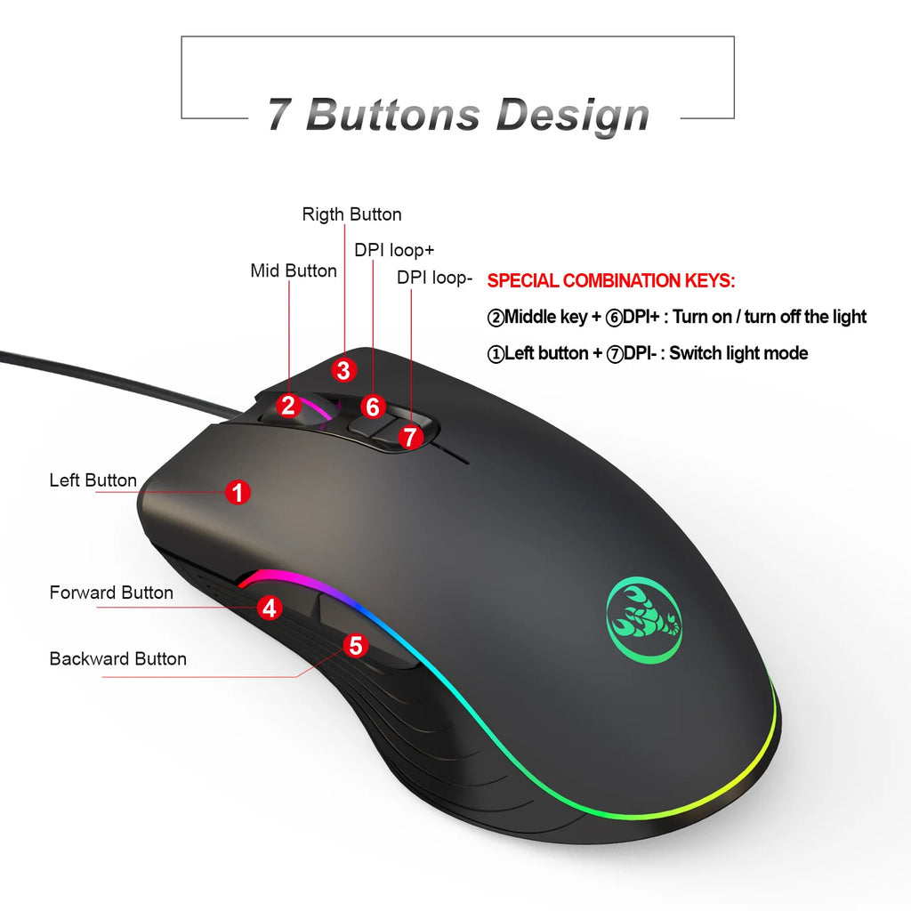 Radiant Gaming Mouse Wired Gaming Mouse